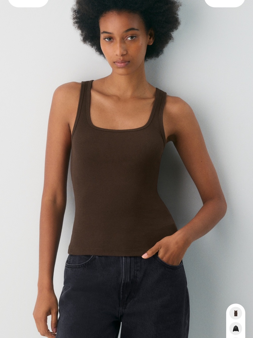Homestretch Rib Tank - Rich Mocha Brown